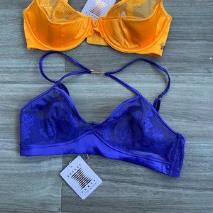 Strappy Lace Bralette- Taboo Blue